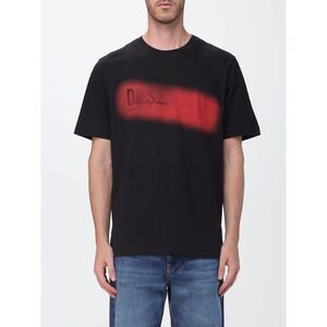 Relaxed Fit Crewneck Cotton T-Shirt Diesel With Contrasting Logo Print